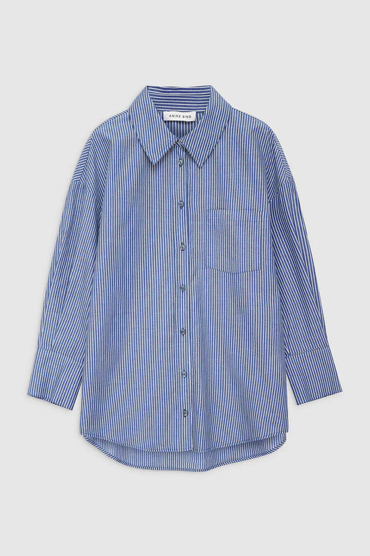 MIKA SHIRT - BLUE AND WHITE STRIPE