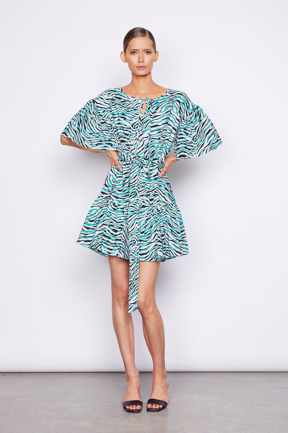 STEVIE DRESS - MERCURY ZEBRA